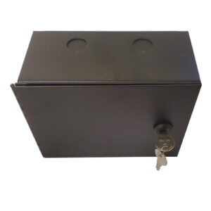 Surface mount dual gang low voltage case - with locking door. Top View